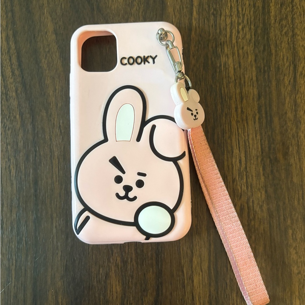 Cooky Pink Phone Case with Bunny Design